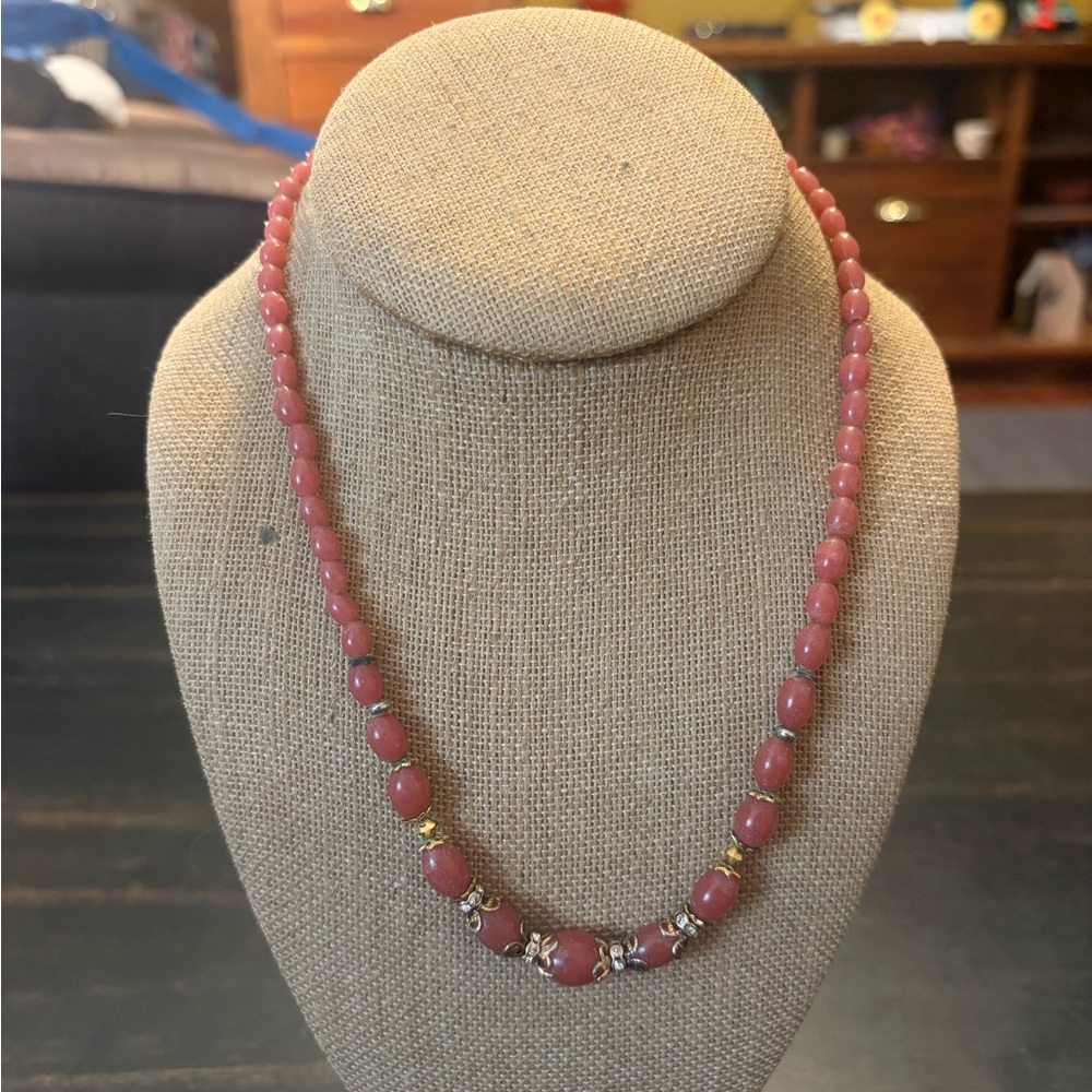 Vintage Pink Coral Necklace